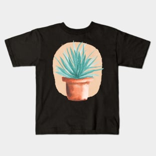Watercolor Potted Green Houseplant Kids T-Shirt